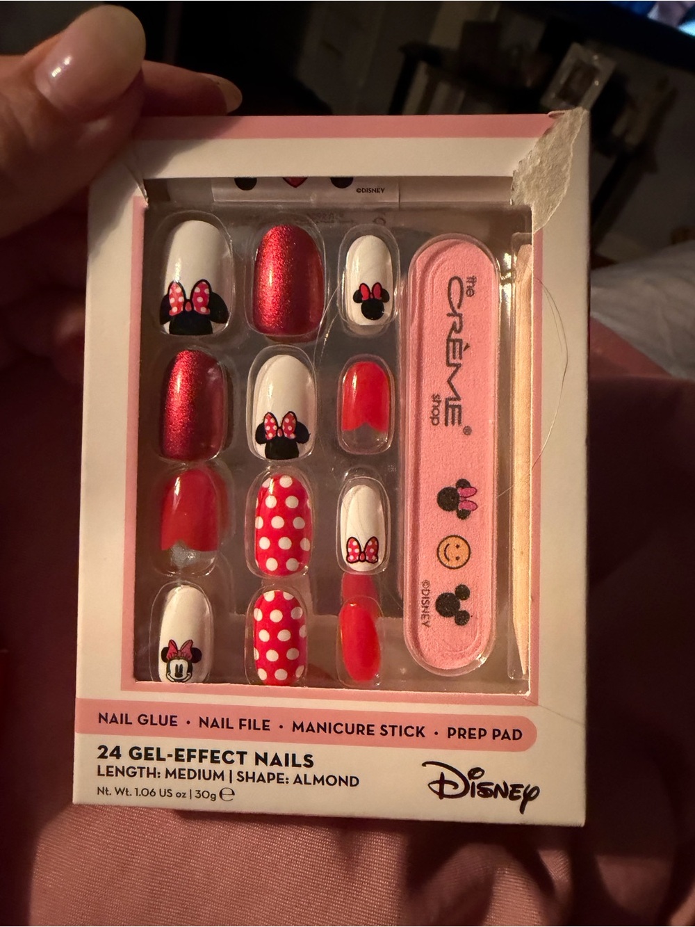 2 boxes of Disney Minnie Mouse Red, White & Black Press-On Nail Set